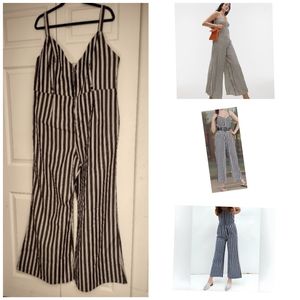 Better Be Monochrome Pin Stripes Pantsuit Wide Leg
